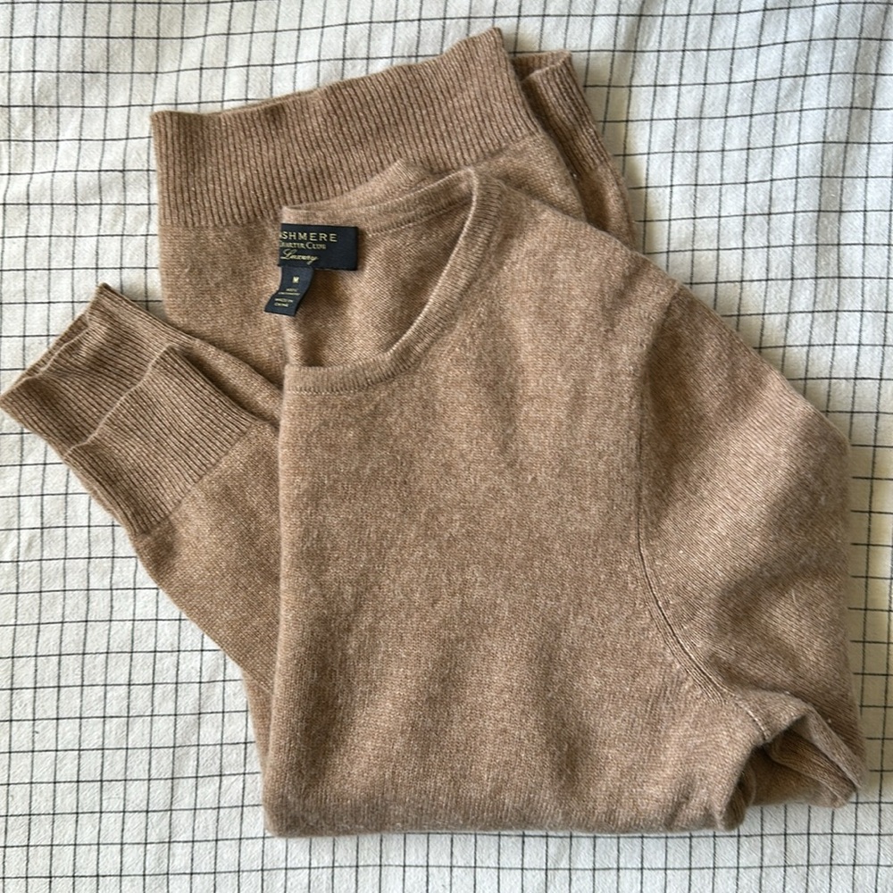 Charter Club Camel Cashmere Sweater Size M
